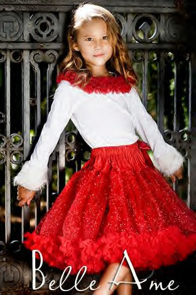Red Sparkle Pettiskirt by Belle Ame